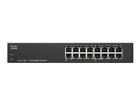 Cisco Small Business SG110-16HP - Switch - unmanaged - 8 x 10/100/1000 + 8 x 10/100/1000 (PoE) - desktop, wall-mountable - PoE (64 W) SG110-16HP-UK
