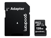 GOODRAM M1AA - Flash memory card (microSDXC to SD adapter included) - 128 GB - UHS-I U1 / Class10 - microSDXC UHS-I M1AA-1280R12