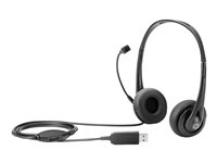HP - Headset - on-ear - wired - USB - black jack T1A67AA