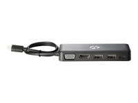 HP Travel Hub - Port replicator - USB-C - VGA, HDMI - United Kingdom - for EliteBook 1040 G4; EliteBook x360; ZBook 15 G3, 15 G4, 17 G3, 17 G4, Studio G3, Studio G4 Z9G82AA#ABU-D1