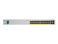 Cisco Catalyst 2960L-SM-24PQ - Switch - smart - 24 x 10/100/1000 (PoE+) + 4 x Gigabit SFP (uplink) - desktop, rack-mountable - PoE+ (195 W) WS-C2960L-SM-24PQ